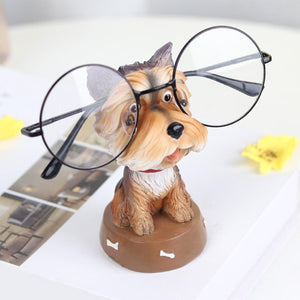 Image of a super cute Yorkie glasses holder made of resin