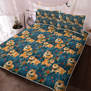 Yuletide Charm Chow Chow Christmas 2 Quilt Blanket Bedding Set-Bedding-Bedding, Blankets, Chow Chow, Christmas, Home Decor-3