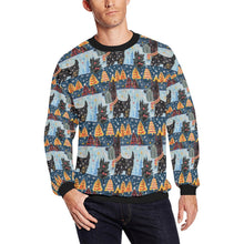 Load image into Gallery viewer, Yuletide Christmas Scottish Terrier Fuzzy Sweatshirt for Men-Apparel-Apparel, Christmas, Dog Dad Gifts, Scottish Terrier, Sweatshirt-S-1