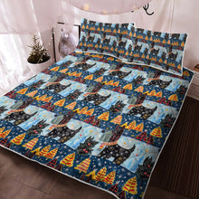 Load image into Gallery viewer, Yuletide Christmas Scottish Terrier Quilted Blanket or Bedding Set-Bedding-Bedding, Blankets, Christmas, Home Decor, Scottish Terrier-2