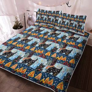 Yuletide Christmas Scottish Terrier Quilted Blanket or Bedding Set-Bedding-Bedding, Blankets, Christmas, Home Decor, Scottish Terrier-2