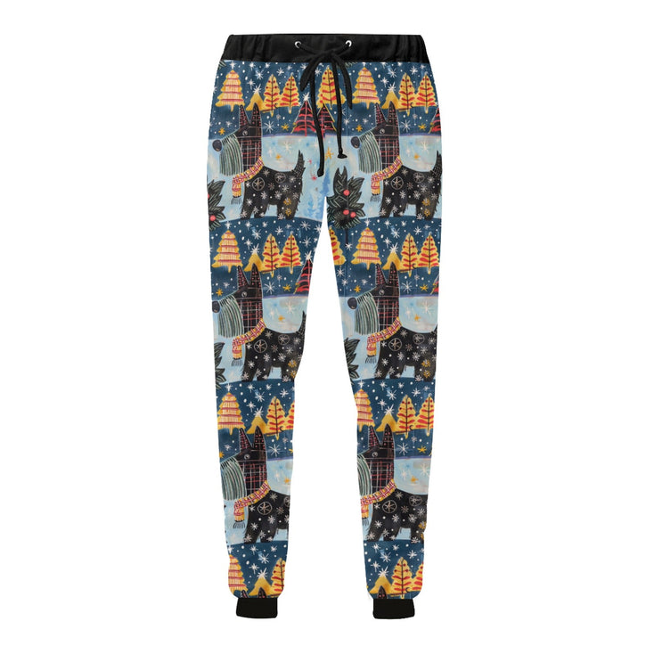 Yuletide Christmas Scottish Terrier Unisex Sweatpants-Apparel-Apparel, Christmas, Dog Dad Gifts, Dog Mom Gifts, Pajamas, Scottish Terrier-4