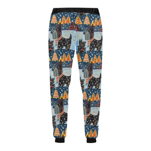 Yuletide Christmas Scottish Terrier Unisex Sweatpants-Apparel-Apparel, Christmas, Dog Dad Gifts, Dog Mom Gifts, Pajamas, Scottish Terrier-5