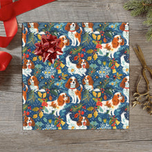 Load image into Gallery viewer, Yuletide Dance Blenheim Cavaliers Christmas Gift Wrapping Paper - 2 Rolls-Christmas Ornament-Cavalier King Charles Spaniel,Christmas,Wrapping Paper-1