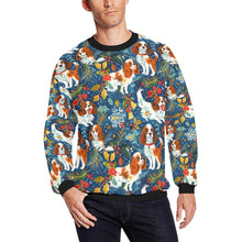 Load image into Gallery viewer, Yuletide Dance Blenheim Cavaliers Christmas Sweatshirt for Men-Apparel-Apparel, Cavalier King Charles Spaniel, Christmas, Dog Dad Gifts, Sweatshirt-S-1