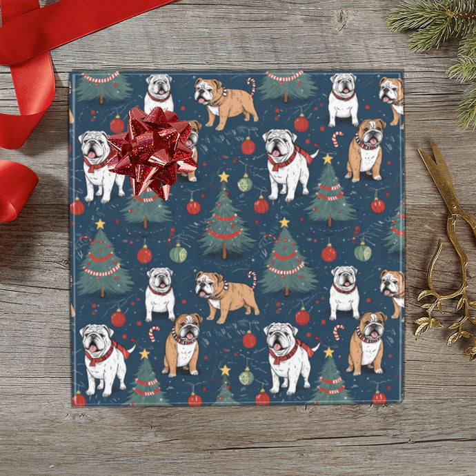 Yuletide English Bulldog Bliss Christmas Gift Wrapping Paper - 2 Rolls-Christmas Ornament-Christmas,English Bulldog,Wrapping Paper-1