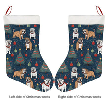 Load image into Gallery viewer, Yuletide English Bulldog Bliss Christmas Stocking-Christmas Ornament-Christmas, English Bulldog, Home Decor-One Size-2