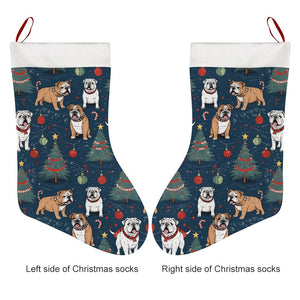Yuletide English Bulldog Bliss Christmas Stocking-Christmas Ornament-Christmas, English Bulldog, Home Decor-One Size-2