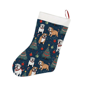 Yuletide English Bulldog Bliss Christmas Stocking-Christmas Ornament-Christmas, English Bulldog, Home Decor-One Size-1