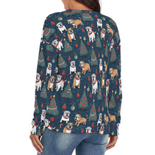 Load image into Gallery viewer, Yuletide English Bulldog Bliss Women&#39;s V-Neck Christmas Sweater-Apparel-Apparel,Christmas,Dog Mom Gifts,English Bulldog,Sweater,Sweatshirt-4