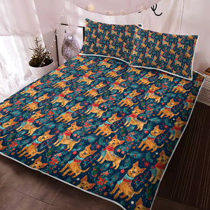 Yuletide Frolic Airedale Terriers Christmas Quilt Blanket Bedding Set (Copy)-Bedding-Airedale Terrier, Bedding, Blankets, Christmas, Home Decor-2