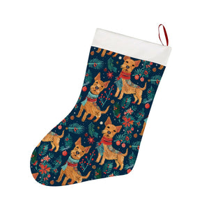 Yuletide Frolic Airedale Terriers Christmas Stocking-Christmas Ornament-Airedale Terrier, Christmas, Home Decor-2