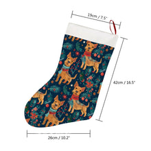 Load image into Gallery viewer, Yuletide Frolic Airedale Terriers Christmas Stocking-Christmas Ornament-Airedale Terrier, Christmas, Home Decor-3