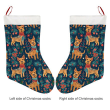 Load image into Gallery viewer, Yuletide Frolic Airedale Terriers Christmas Stocking-Christmas Ornament-Airedale Terrier, Christmas, Home Decor-4