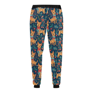 Yuletide Frolic Airedale Terriers Christmas Unisex Sweatpants-Apparel-Airedale Terrier, Apparel, Christmas, Dog Dad Gifts, Dog Mom Gifts, Pajamas-5