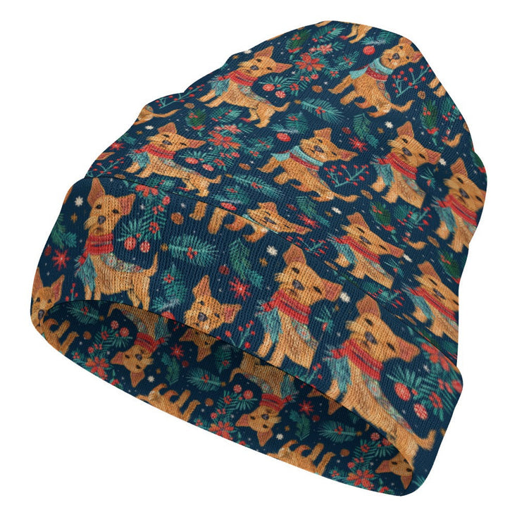 Yuletide Frolic Airedale Terriers Warm Christmas Beanie-Accessories-Accessories, Airedale Terrier, Christmas, Dog Mom Gifts, Hats-ONE SIZE-4