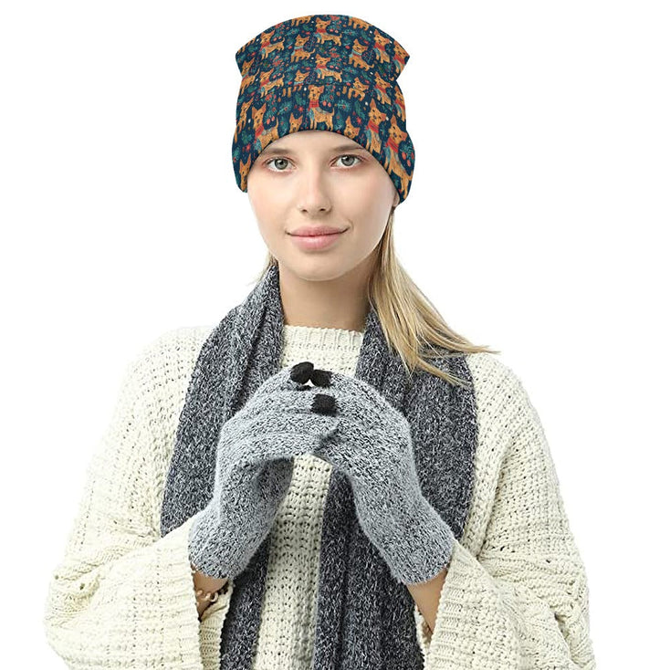 Yuletide Frolic Airedale Terriers Warm Christmas Beanie-Accessories-Accessories, Airedale Terrier, Christmas, Dog Mom Gifts, Hats-ONE SIZE-8