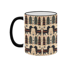 Load image into Gallery viewer, Yuletide Kisses Black Tan Dachshunds Christmas Coffee Mug-4