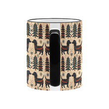 Load image into Gallery viewer, Yuletide Kisses Black Tan Dachshunds Christmas Coffee Mug-6