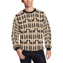 Load image into Gallery viewer, Yuletide Kisses Black Tan Dachshunds Christmas Fuzzy Sweatshirt for Men-Apparel-Apparel, Christmas, Dachshund, Dog Dad Gifts, Sweatshirt-S-1