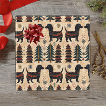 Load image into Gallery viewer, Yuletide Kisses Black Tan Dachshunds Christmas Gift Wrapping Paper - 2 Rolls-Christmas Ornament-Christmas,Dachshund,Wrapping Paper-2