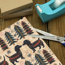 Load image into Gallery viewer, Yuletide Kisses Black Tan Dachshunds Christmas Gift Wrapping Paper - 2 Rolls-Christmas Ornament-Christmas,Dachshund,Wrapping Paper-4