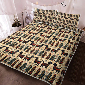 Yuletide Kisses Black Tan Dachshunds Christmas Quilt Blanket Bedding Set-Bedding-Bedding, Blankets, Christmas, Dachshund, Home Decor-3