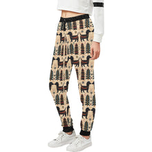 Load image into Gallery viewer, Yuletide Kisses Black Tan Dachshunds Christmas Unisex Sweatpants-Apparel-Apparel, Christmas, Dachshund, Dog Dad Gifts, Dog Mom Gifts, Pajamas-2