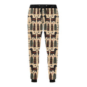 Yuletide Kisses Black Tan Dachshunds Christmas Unisex Sweatpants-Apparel-Apparel, Christmas, Dachshund, Dog Dad Gifts, Dog Mom Gifts, Pajamas-4