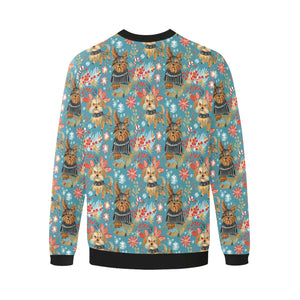 Yuletide Yorkies Christmas Fuzzy Sweatshirt for Men-Apparel-Apparel, Christmas, Dog Dad Gifts, Sweatshirt, Yorkshire Terrier-4