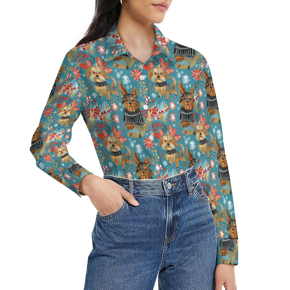 Yorkie Christmas Shirt for Women