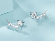 Load image into Gallery viewer, Zircon Belly Silver Dachshund Stud Earrings-Dog Themed Jewellery-Accessories, Dachshund, Dog Mom Gifts, Earrings, Jewellery-925 Sterling Silver-4