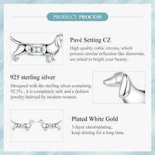 Load image into Gallery viewer, Zircon Belly Silver Dachshund Stud Earrings-Dog Themed Jewellery-Accessories, Dachshund, Dog Mom Gifts, Earrings, Jewellery-925 Sterling Silver-8