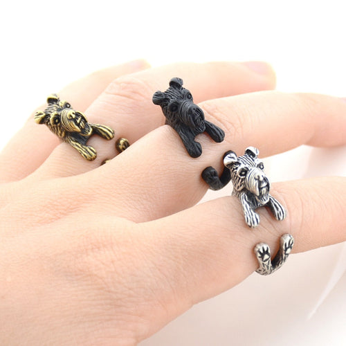 3D Airedale Terrier Finger Wrap Rings-Dog Themed Jewellery-Airedale Terrier, Dogs, Jewellery, Ring-1