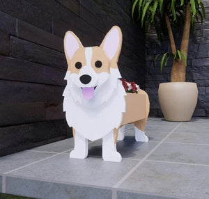 3D American Eskimo Dog Love Small Flower Planter-Home Decor-American Eskimo Dog, Dogs, Flower Pot, Home Decor-Corgi-9