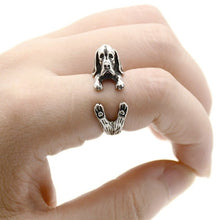 Load image into Gallery viewer, 3D Basset Hound Finger Wrap Rings-Dog Themed Jewellery-Basset Hound, Dogs, Jewellery, Ring-3