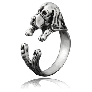 3D Basset Hound Finger Wrap Rings-Dog Themed Jewellery-Basset Hound, Dogs, Jewellery, Ring-4