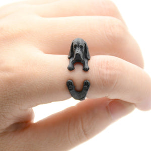 3D Basset Hound Finger Wrap Rings-Dog Themed Jewellery-Basset Hound, Dogs, Jewellery, Ring-8