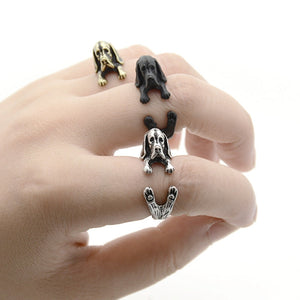 3D Basset Hound Finger Wrap Rings-Dog Themed Jewellery-Basset Hound, Dogs, Jewellery, Ring-9