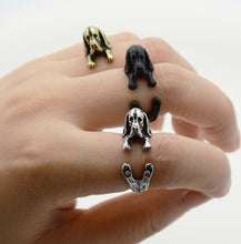 Load image into Gallery viewer, 3D Basset Hound Finger Wrap Rings-Dog Themed Jewellery-Basset Hound, Dogs, Jewellery, Ring-1