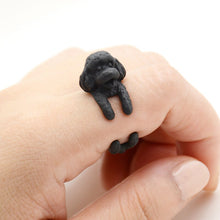 Load image into Gallery viewer, 3D Bichon Frise Finger Wrap Rings-Dog Themed Jewellery-Bichon Frise, Dogs, Jewellery, Ring-Resizable-Black Gun-6