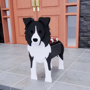 3D Black English Bulldog Love Small Flower Planter-Home Decor-Dogs, English Bulldog, Flower Pot, Home Decor-Border Collie-10