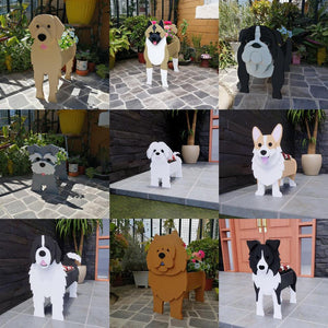 3D Black English Bulldog Love Small Flower Planter-Home Decor-Dogs, English Bulldog, Flower Pot, Home Decor-3