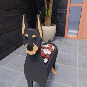 3D Black Pug Love Small Flower Planter-Home Decor-Dogs, Flower Pot, Home Decor, Pug-9