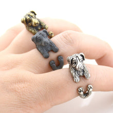 Load image into Gallery viewer, 3D Border Collie Finger Wrap Rings-Dog Themed Jewellery-Border Collie, Dogs, Jewellery, Ring-10