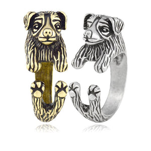 3D Border Collie Finger Wrap Rings-Dog Themed Jewellery-Border Collie, Dogs, Jewellery, Ring-7