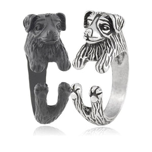 3D Border Collie Finger Wrap Rings-Dog Themed Jewellery-Border Collie, Dogs, Jewellery, Ring-8