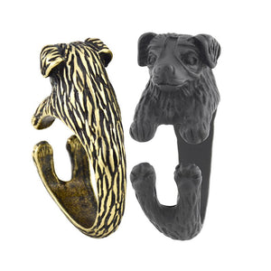 3D Border Collie Finger Wrap Rings-Dog Themed Jewellery-Border Collie, Dogs, Jewellery, Ring-9