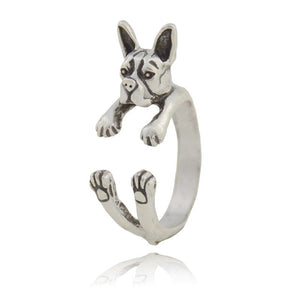 3D Boston Terrier Finger Wrap Rings-Dog Themed Jewellery-Boston Terrier, Dogs, Jewellery, Ring-4