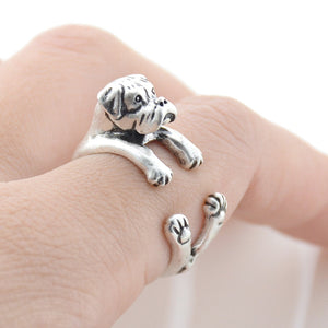 3D Boxer Finger Wrap Rings-Dog Themed Jewellery-Boxer, Dogs, Jewellery, Ring-3